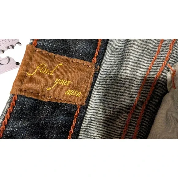 Aura by Wrangler Womens Dark Wash Denim Skirt Orange Stitch 10P Vintage Y2K - Picture 6 of 8